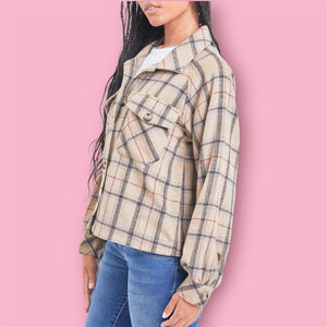 Autumn Coffee Plaid Shacket