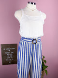 Straight Neck Stripe Jumpsuit