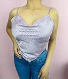 Renata Satin Crop-Top - Lavender